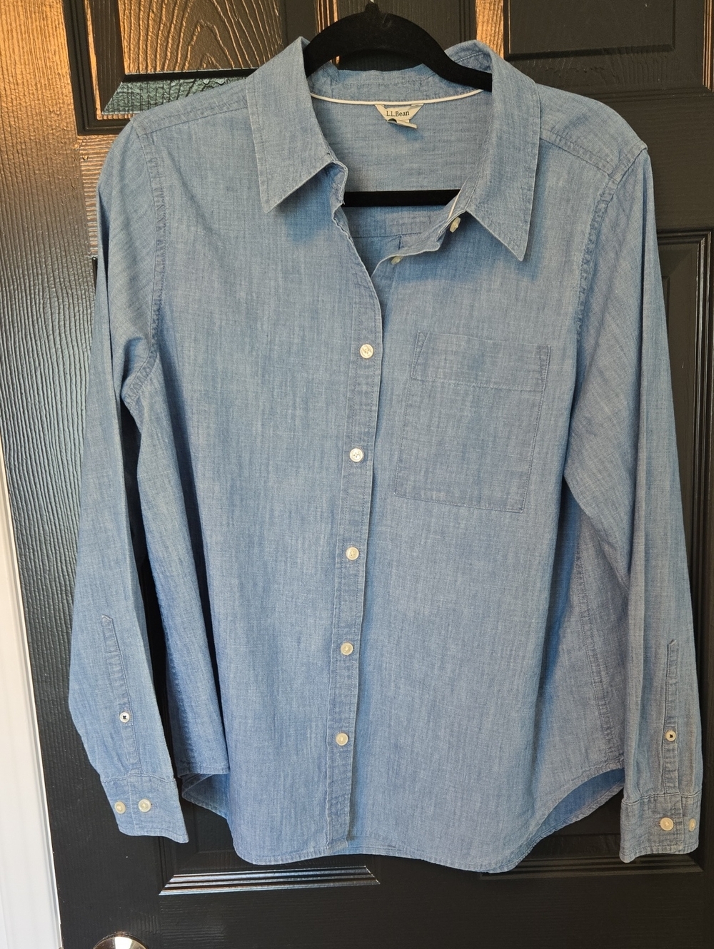 L.L. Bean Women's Light Blue Chambray Button-Down Shirt